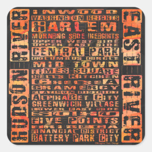 NYC QUADRATISCHER AUFKLEBER