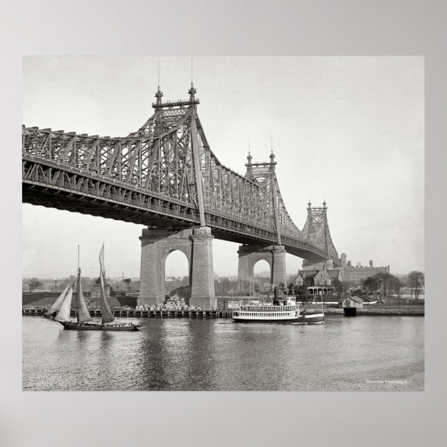 NYC Queensboro Bridge Foto Poster (Vorne)