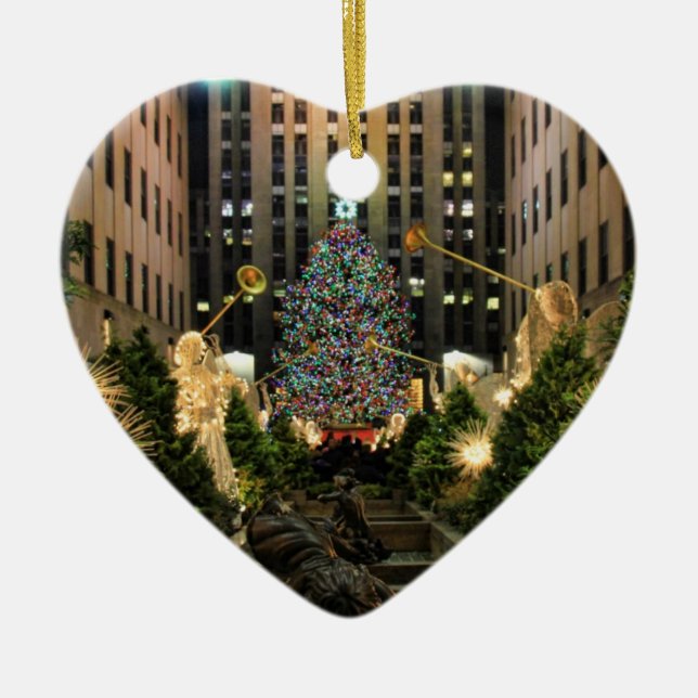 NYC Rockefeller Center Christmas Tree, Angels H Keramik Ornament (Vorne)