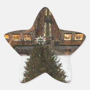 NYC Rockefeller Center Christmas Tree Skaten Rink Stern-Aufkleber