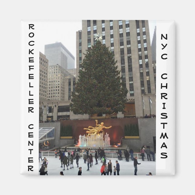 NYC Rockefeller Center Ice Skaten Rink Magnet (Vorne)