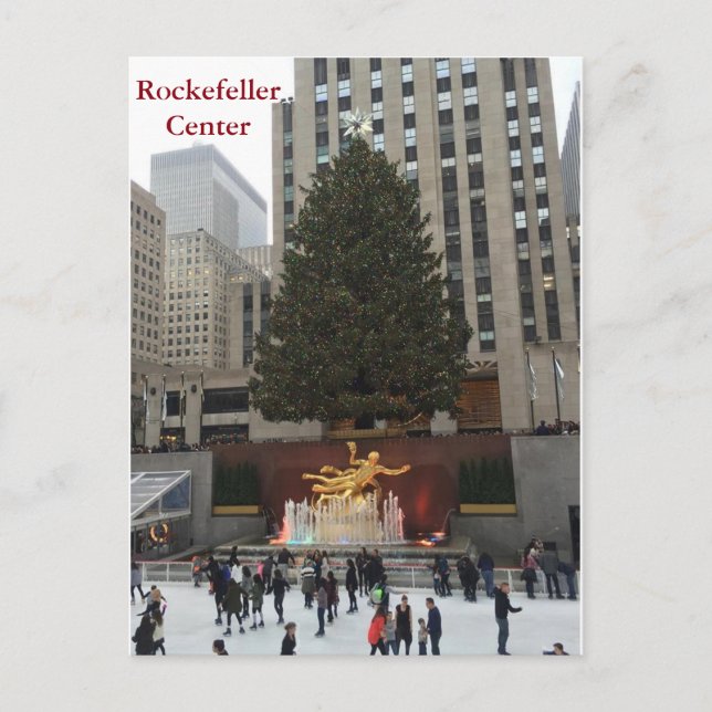 NYC Rockefeller Center Skater Weihnachtspostkarte Feiertagspostkarte (Vorderseite)