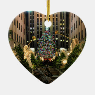 NYC Rockefeller Center Weihnachtsbaum, Engel H Keramik Ornament
