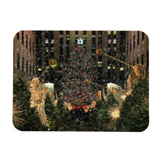 NYC Rockefeller Center Xmas Tree Falling Snow Magnet