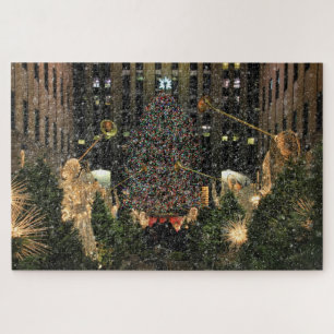 NYC Rockefeller Center Xmas Tree Falling Snow Puzzle