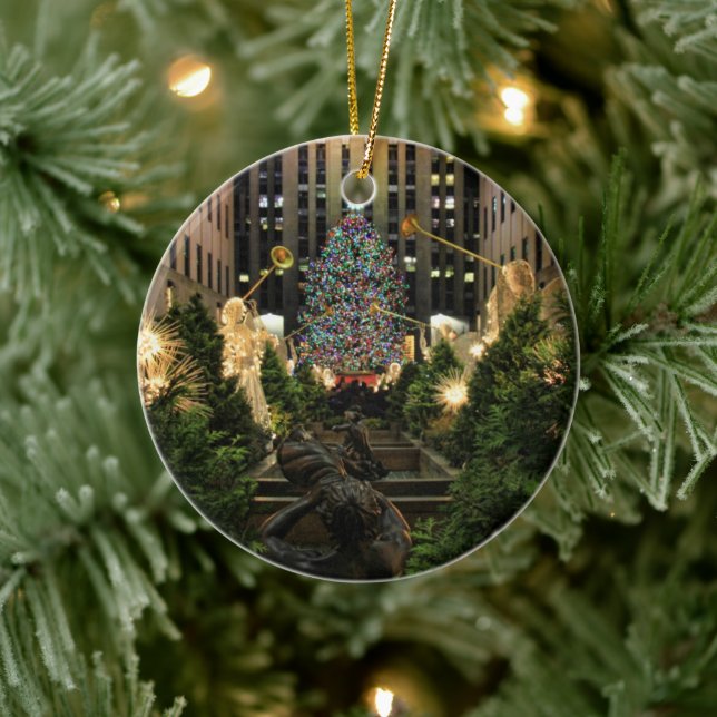 NYC Rockefeller Centre Christmas Tree, Engel Keramik Ornament (Baum)