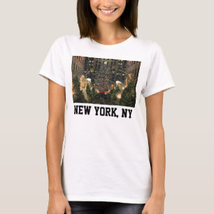 NYC Rockefeller Mittelweihnachtsbaum-fallender T-Shirt