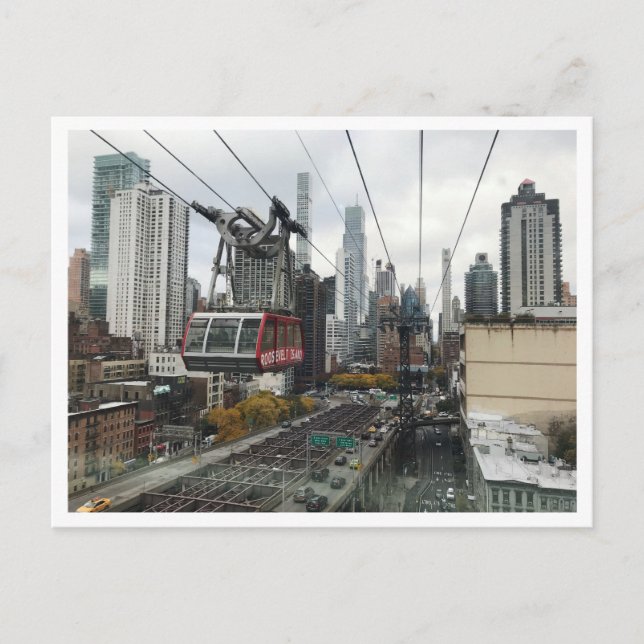 NYC Roosevelt Island Tramway Postkarte (Vorderseite)