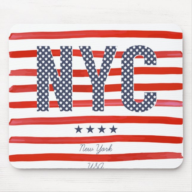 NYC | Rot-, weißer u. Blauerentwurf Mousepad (Vorne)
