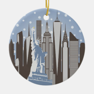NYC-Schneeflocken Keramik Ornament