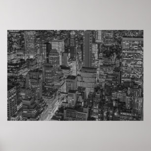 NYC Schwarz-weiß New York City Skyline Poster