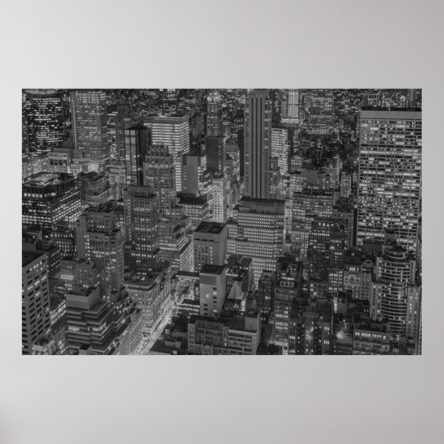 NYC Schwarz-weiß New York City Skyline Poster (Vorne)