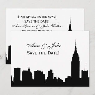 NYC Silhouette DIY BG Color Save the Date WhR Einladung