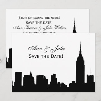 NYC Silhouette DIY BG Color Save the Date WhR Einladung