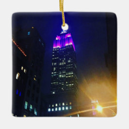 NYC Skycraper Lila Empire State Gebäude Night Keramikornament