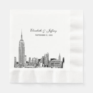 NYC Skyline 01 Etchd DIY BG Color Wedding Serviette
