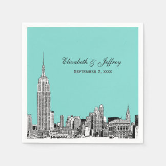 NYC Skyline 01 Etchd DIY BG Color Wedding Serviette