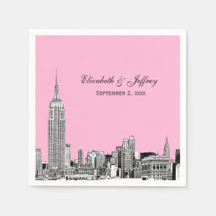 NYC Skyline 01 Etchd DIY BG Color Wedding Serviette