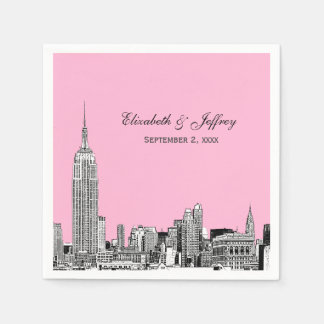 NYC Skyline 01 Etchd DIY BG Color Wedding Serviette