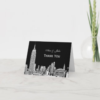 NYC Skyline 01 Etchd DIY BG färben danken Ihnen Dankeskarte