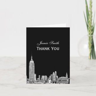 NYC Skyline 01 Etched Vielen Dank Dankeskarte