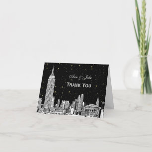 NYC Skyline 01 Geätzter Sternenhimmel DIY Hintergr Dankeskarte