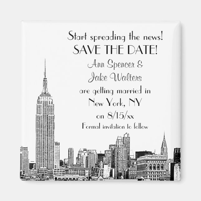 NYC Skyline 01 Save the Date Magnet (Vorne)