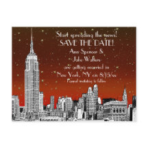 NYC Skyline 01 Save the Date Rote Sterne