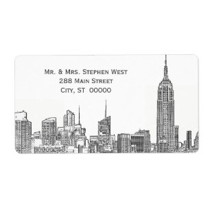 NYC Skyline 01A - Etikett für Adressen