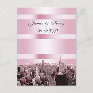 NYC Skyline 2 Black Pink UAWG 1 Einladungspostkarte