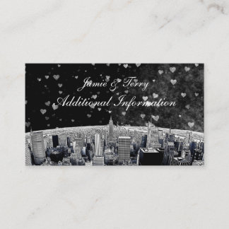 NYC Skyline #2 Black Whart Heart Insert Card