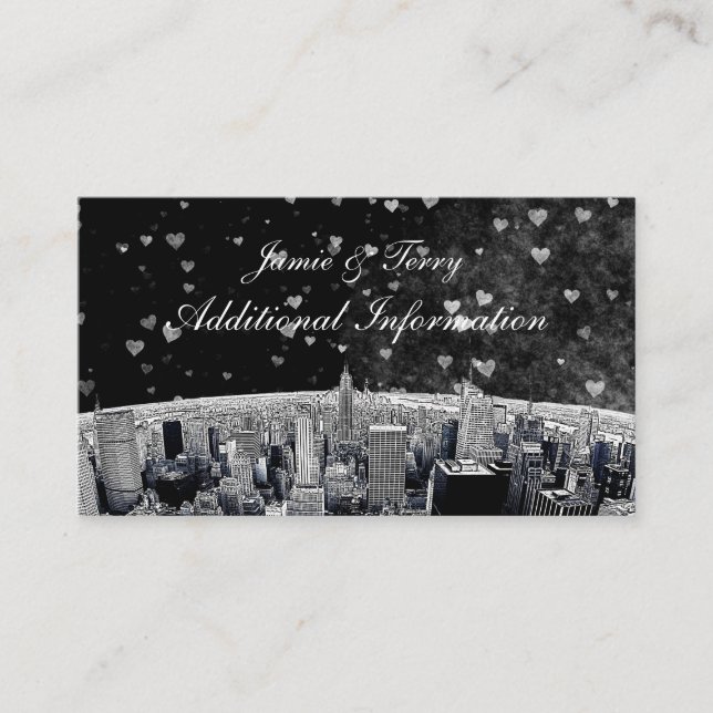 NYC Skyline #2 Black Whart Heart Insert Card (Vorderseite)