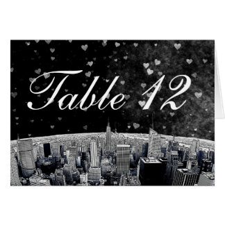 NYC Skyline #2 Black Whart Heart Tischnummer