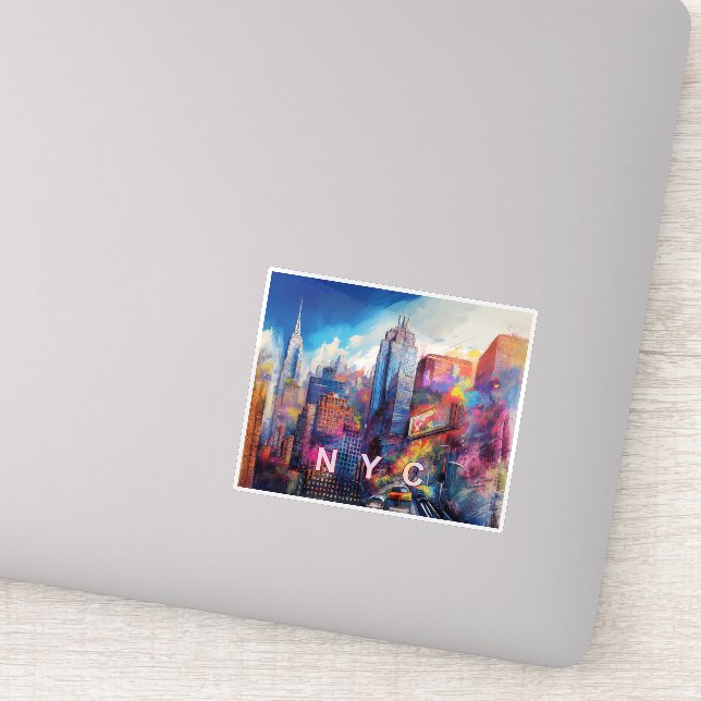NYC Skyline Abstrakt Art Aufkleber (Detail)