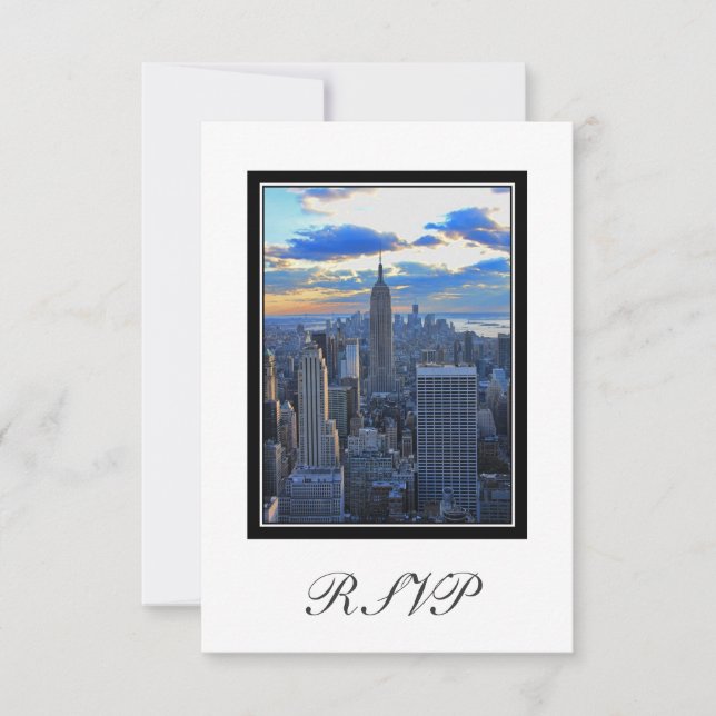 NYC Skyline als Sunset Approach UAWG #1 RSVP Karte (Vorderseite)