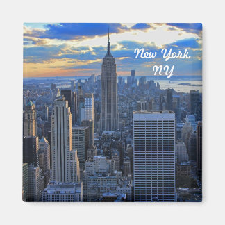 NYC-Skyline am späten Nachmittag als Sonnenunterga Magnet