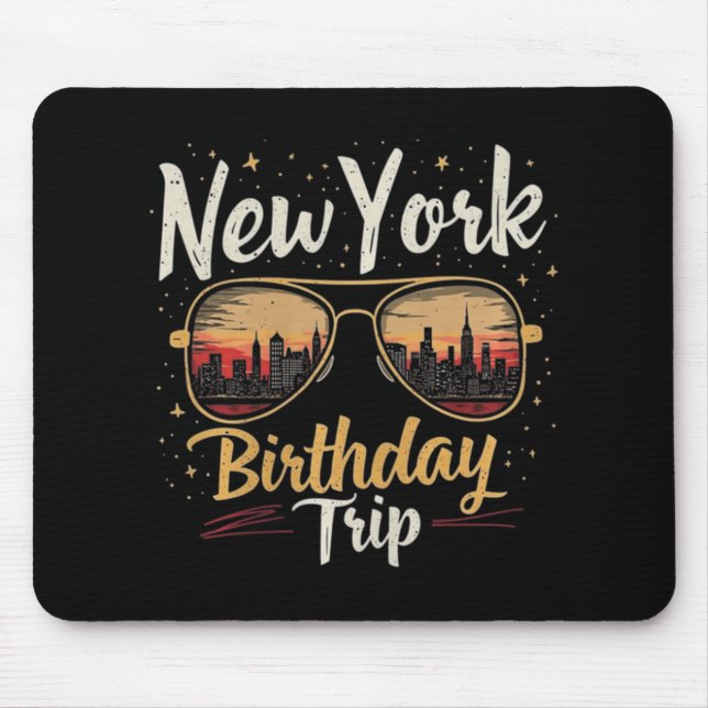 Nyc Skyline Birthday New York Trip Celebration Des Mousepad (Vorne)