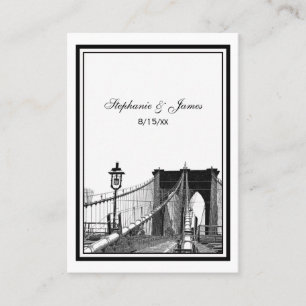 NYC Skyline Bklyn Bridge #2 Etched Escort Cards #2 Platzkarte