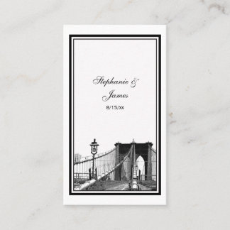 NYC Skyline Bklyn Bridge #2 Etched Escort Cards Platzkarte