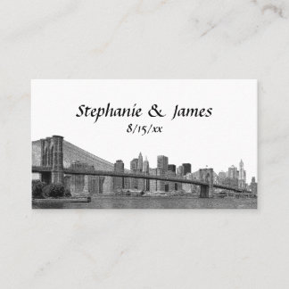 NYC Skyline Bklyn Bridge Etched Platzkarten