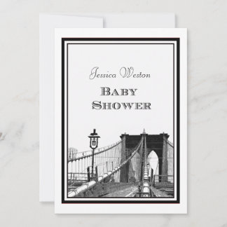 NYC Skyline Brooklyn Bridge #2 DIY Baby Dusche Einladung