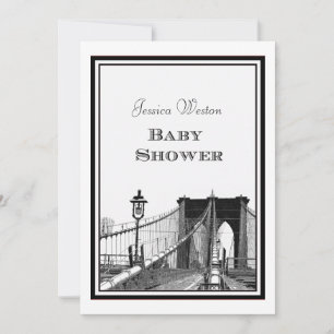 NYC Skyline Brooklyn Bridge #2 DIY Baby Shower Einladung