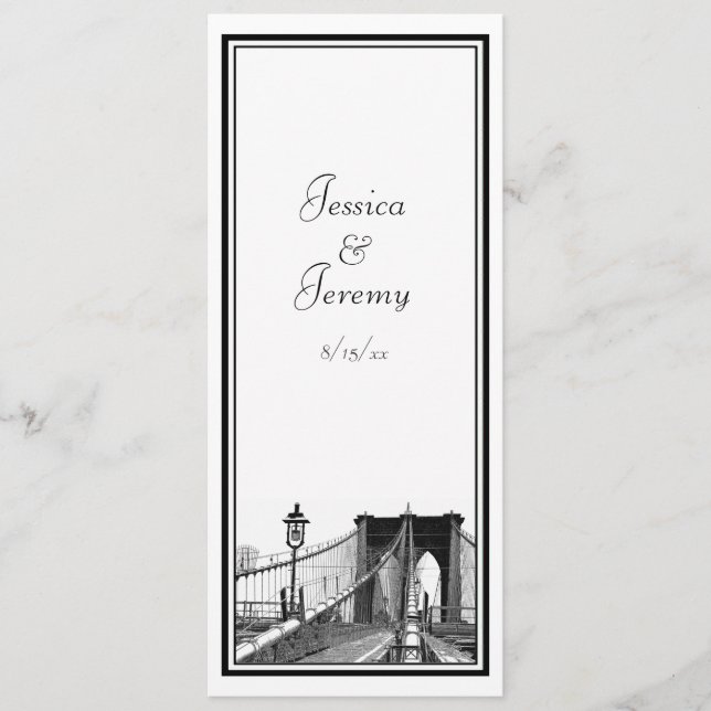 NYC Skyline Brooklyn Bridge #2 Menu Empfang Menükarte (Vorderseite)