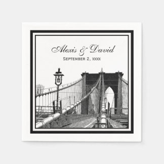 NYC Skyline Brooklyn Bridge #2 SQ Wedding Serviette