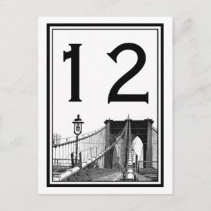 NYC Skyline Brooklyn Bridge #2 Tischnummernkarte Postkarte