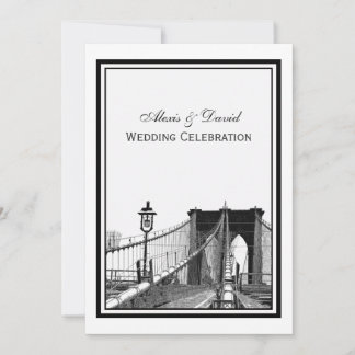 NYC Skyline Brooklyn Bridge #2 Wedding Einladung