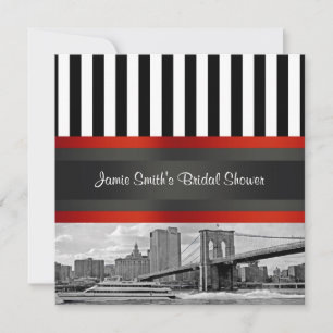 NYC Skyline Brooklyn Bridge, Boat Brautparty Einladung