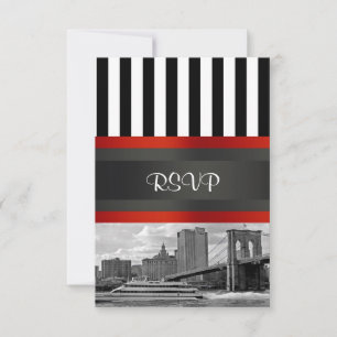 NYC-Skyline Brooklyn Bridge Boot Einladungssuite RSVP Karte