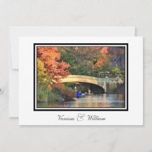 NYC Skyline Central Park Bow Bridge Wedite Einladung