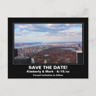 NYC Skyline Central Park von oben Save the Date Ankündigungspostkarte